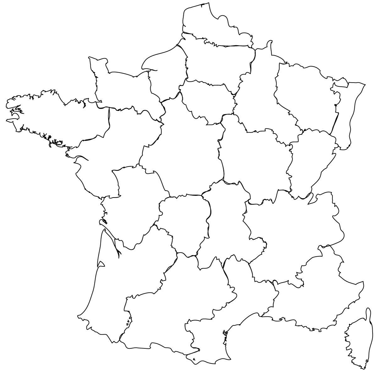 Carte de la France vide