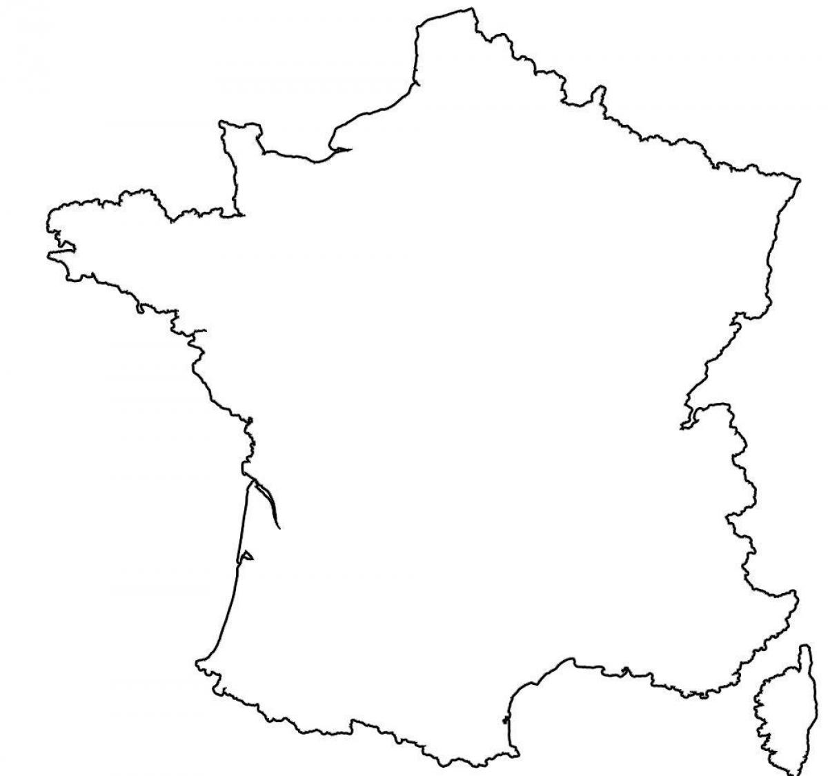 Carte des contours de la France