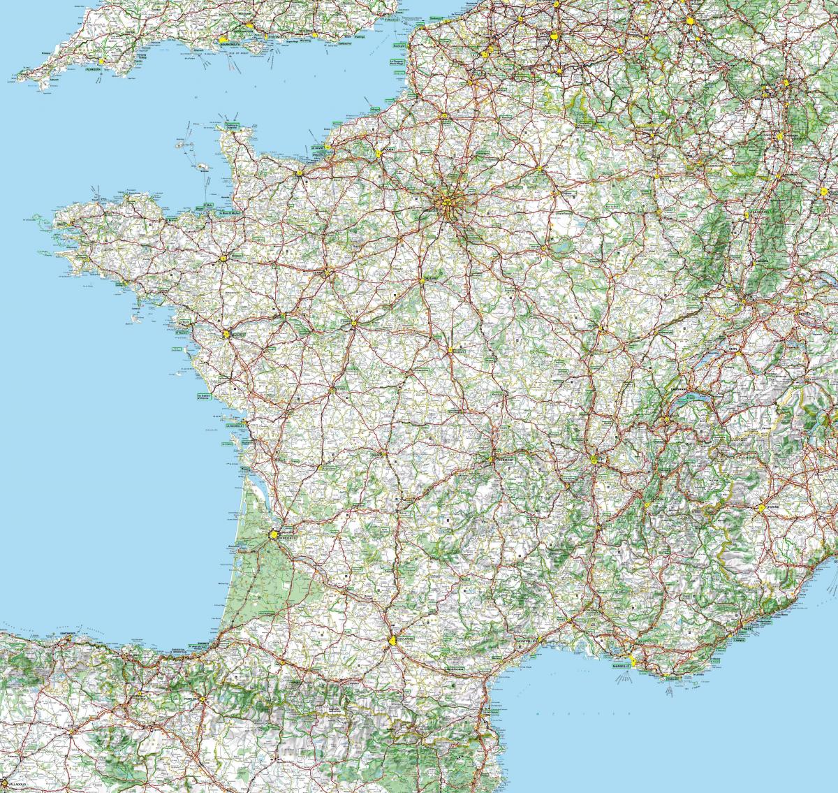 Carte routière de la France