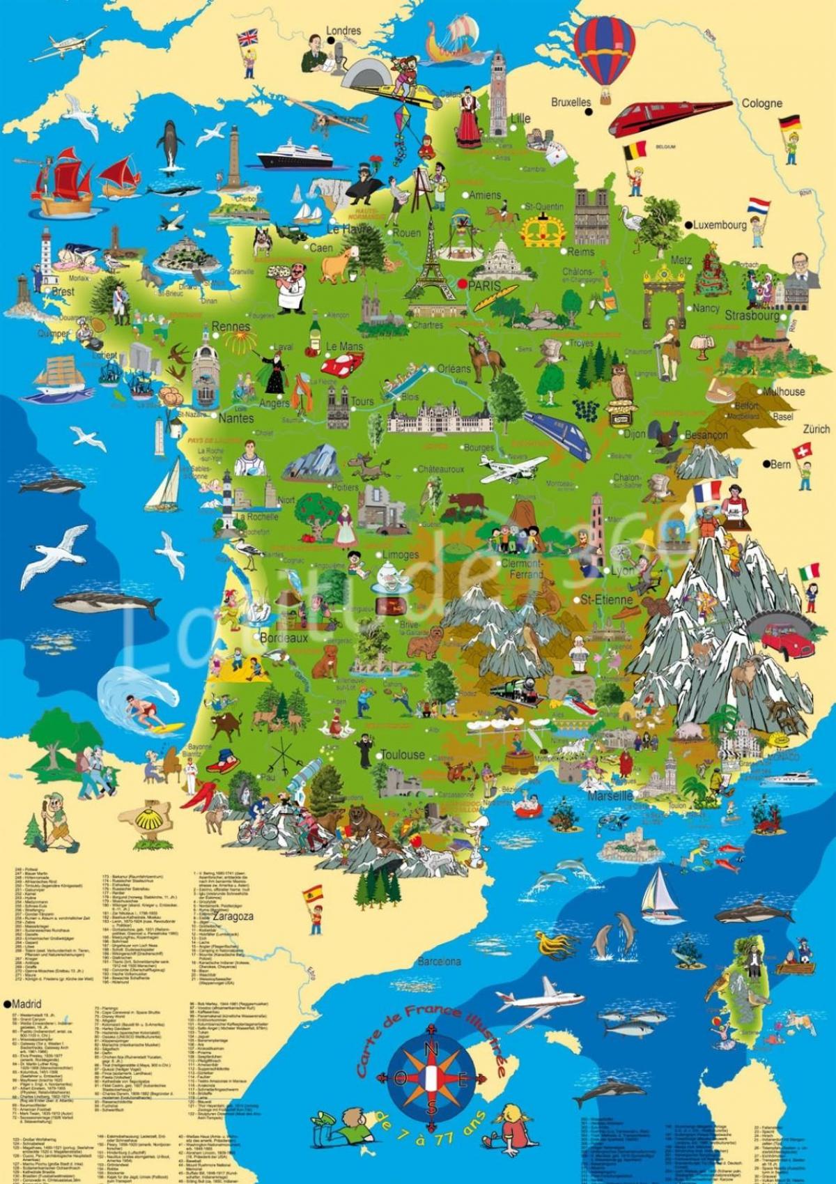 Carte de voyage de la France