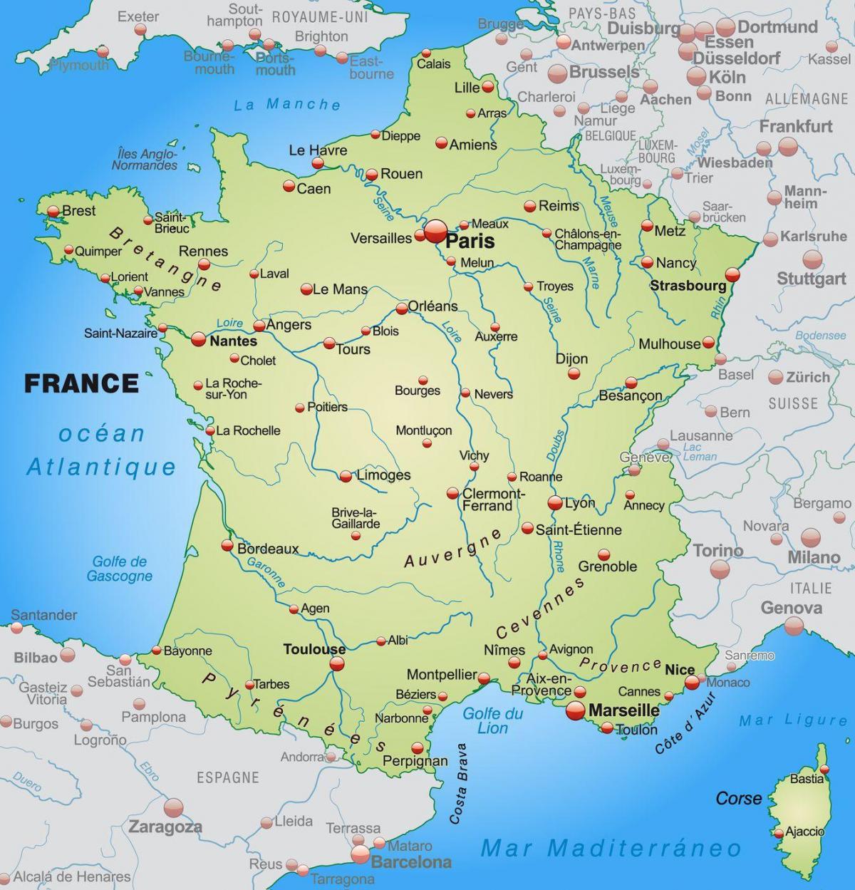 La France sur une carte