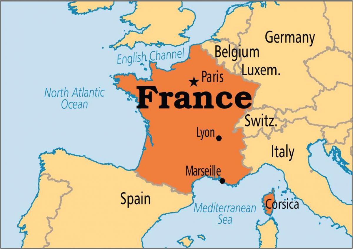 Carte de la France et des pays limitrophes